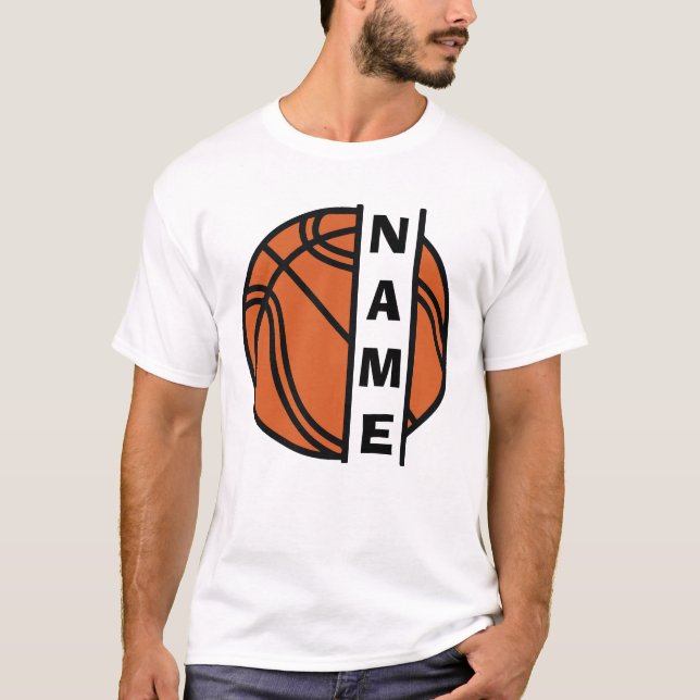Personalizable Basketball Split Frame  T-Shirt (Front)
