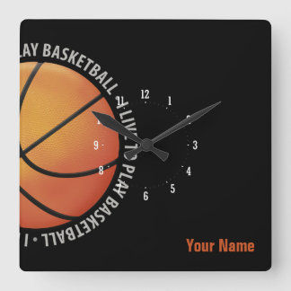 Personalizable Basketball | Sport Gifts Square Wall Clock