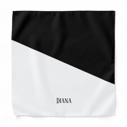 Personalizable black and white abstract diagonal  bandana