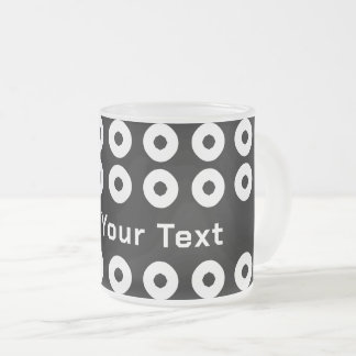 Personalizable Black and White Rings Frosted Glass Coffee Mug