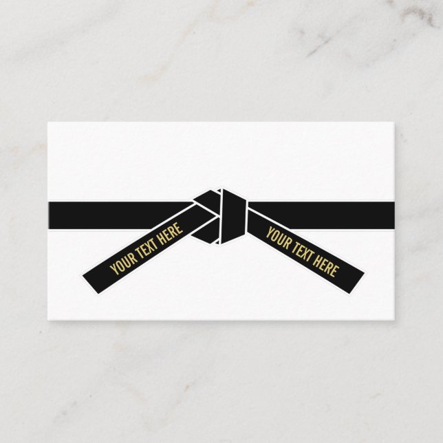 Personalizable Black Belt (Kuro-obi) Business Card (Front)