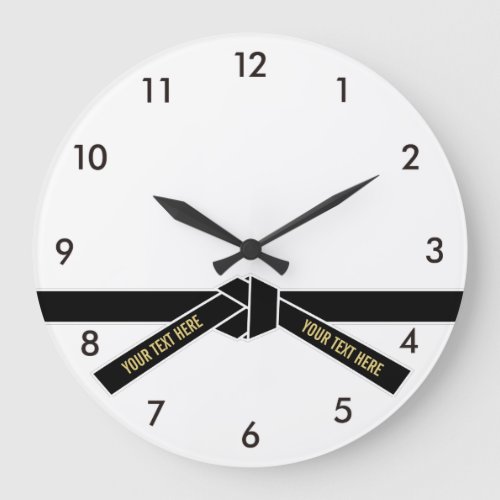 Personalizable Black Belt Kuro_obi Large Clock