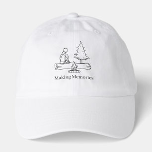 Personalizable Camp Dad Minimalist Line Art Hat