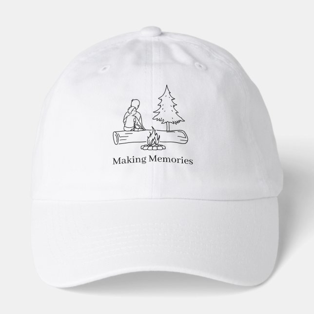 Personalizable Camp Dad Minimalist Line Art Hat (Front)