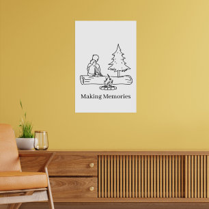 Personalizable Camp Dad Minimalist Line Art Poster