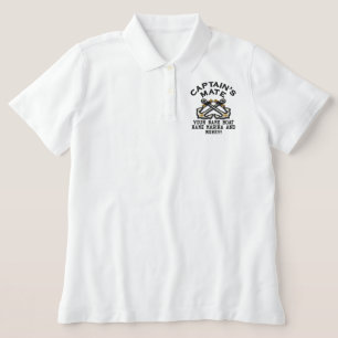 Personalizable Captain's Mate Anchors Embroidery Embroidered Polo Shirt