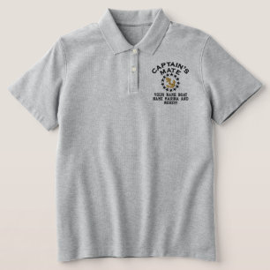 Personalizable Captain's Mate Yacht Flag Embroider Embroidered Polo Shirt