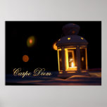 Personalizable Carpe Diem with shiny candle light Poster<br><div class="desc">Life is short!
So live the way you want to live and enjoy the beautiful moments in life!
This romantic candle light with a dark blurred background and the personalizable lettering Carpe Diem represents this way of life in a perfect way!</div>