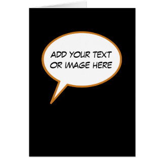 personalizable cartoon speech balloon cards