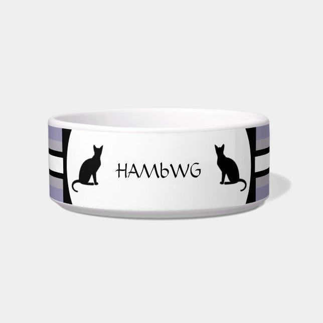 Personalizable Cat food Bowl in white HAMbWG (Front)