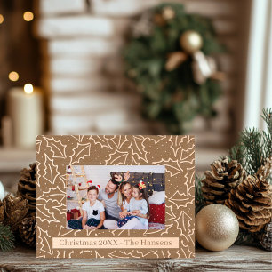 Personalizable Christmas Holly Wooden Engraved Frames