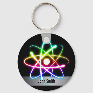 Personalizable Colorful Glowing Atom Keychain