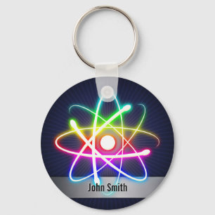 Personalizable Colorful Glowing Atom - Keychains