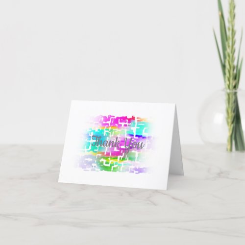 Personalizable Colorful Multicolored Pattern  Thank You Card