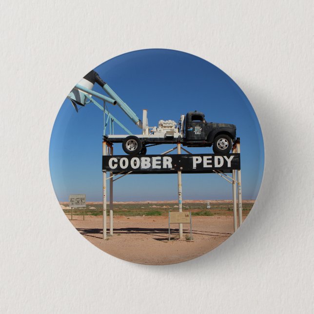 Personalizable Coober Pedy Outback Souvenir Button (Front)