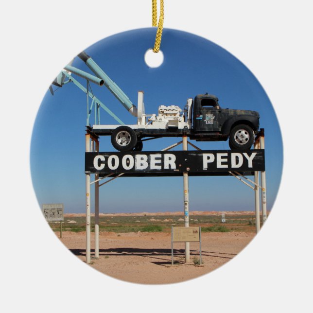 Personalizable Coober Pedy Outback Souvenir Ceramic Ornament (Front)