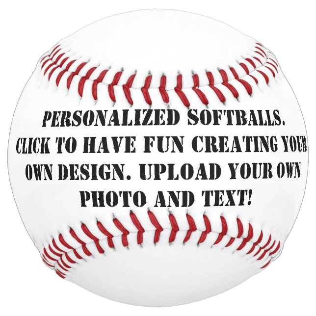 Personalizable Custom Color Create Your Own Softball (Front)