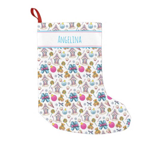 Personalizable Cute And Adorable Pink Christmas Small Christmas Stocking