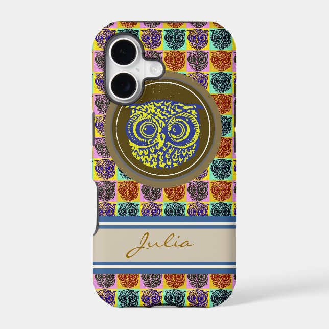 personalizable cute owl bird iphone case (Back)
