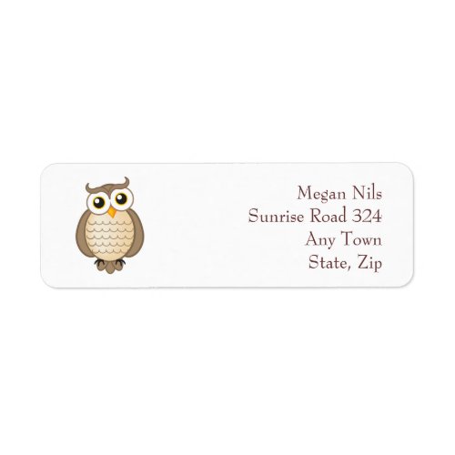 Personalizable Cute Owl  Return Address Label