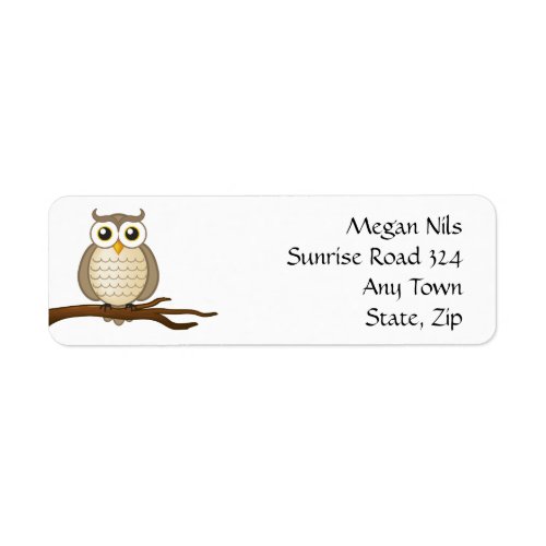 Personalizable Cute Owl  Return Address Label