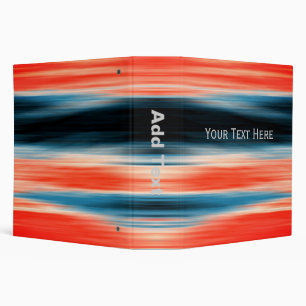 Personalizable Cute Trendy Orange Red Blue Stripes 3 Ring Binder