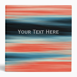 Personalizable Cute Trendy Orange Red Blue Stripes 3 Ring Binder
