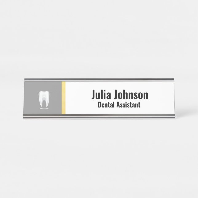 Personalizable Dentist Office Logo Name Plate (Front)