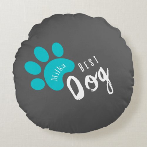personalizable dog Funny quote Pet Bed Round Pillow