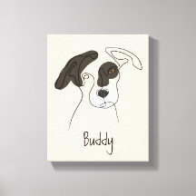 Personalizable Dog One Line Art with Color