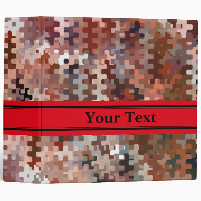 Personalizable Earth Toned Multicolored Pattern Binder (Front/Spine)