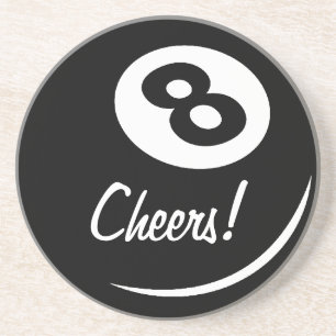 Personalizable eight ball coaster 8 ball pool