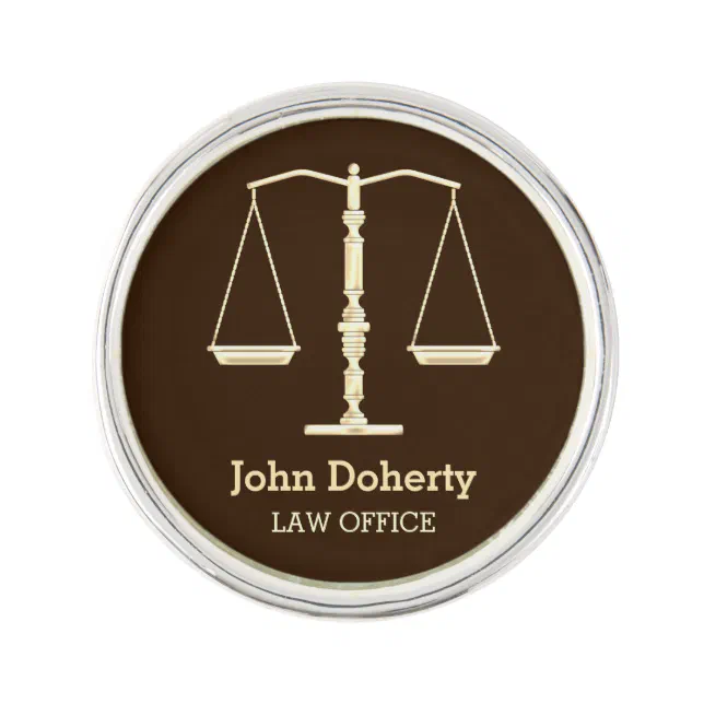 Personalizable Elegant Gold Scales of Justice Lapel Pin Zazzle