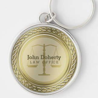 Personalizable Elegant Golden Scales of Justice Keychain