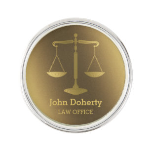 Personalizable   Elegant Scales of Justice Lapel Pin