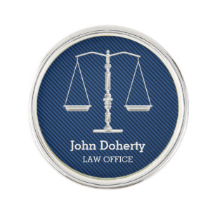 Personalizable Elegant Scales of Justice Lapel Pin