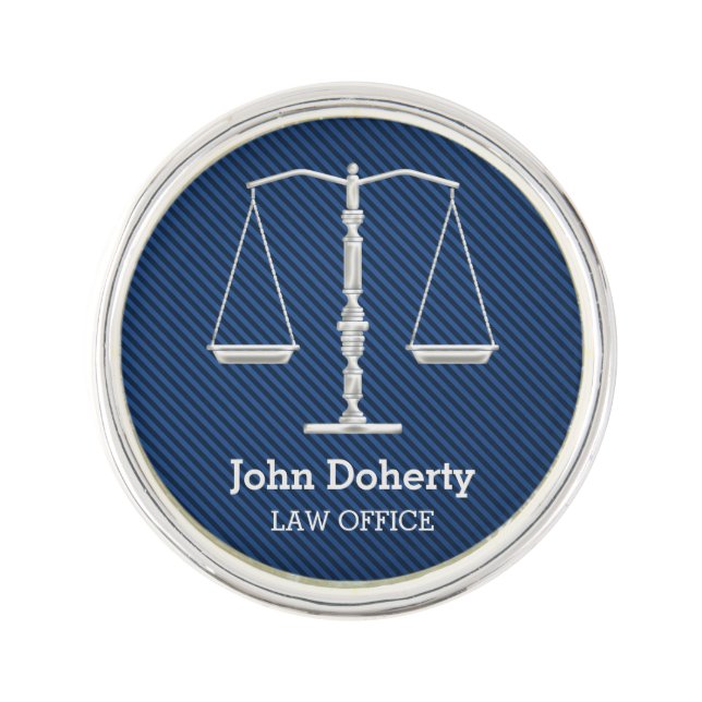 Personalizable Elegant Scales of Justice Lapel Pin (Front)