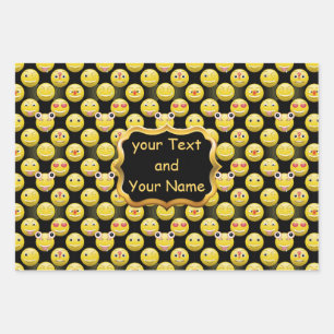 personalizable Emoji wrapping paper