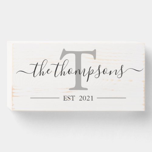 Personalizable Family Name Elegant Calligraphy Wooden Box Sign