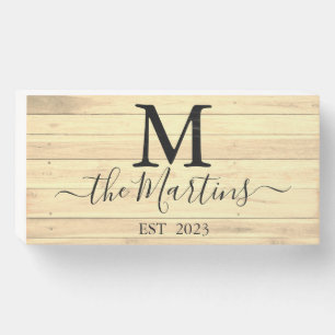 Personalizable Family Name Rustic Wooden Box Sign