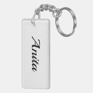 personalizable first name Anita black white Keychain