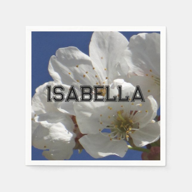 Personalizable Flower Paper Napkin (Front)