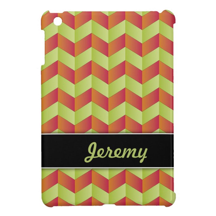 Personalizable Green Orange Red Chevron iPad Mini iPad Mini Case