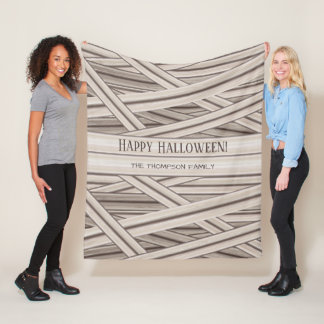 Personalizable Halloween Mummy Stripes Family Name Fleece Blanket