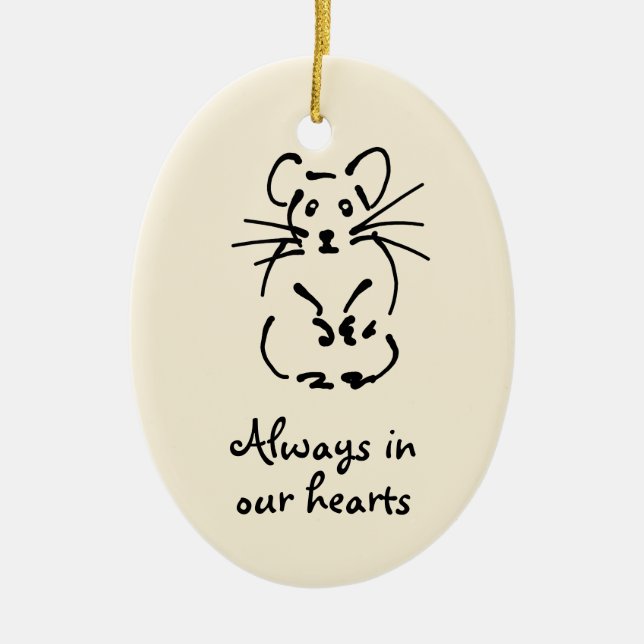 Personalizable Hamster Memorial Ornament (Front)