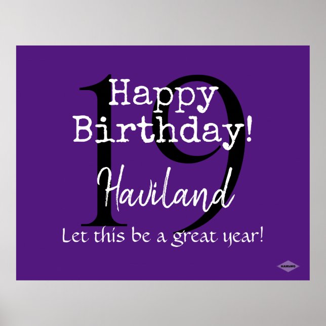 Personalizable Happy Birthday Poster HAMbyWG (Front)