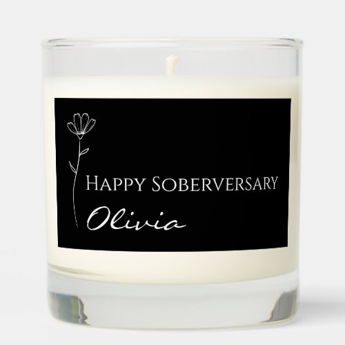 Personalizable Happy Soberversary Custom Name  Scented Candle