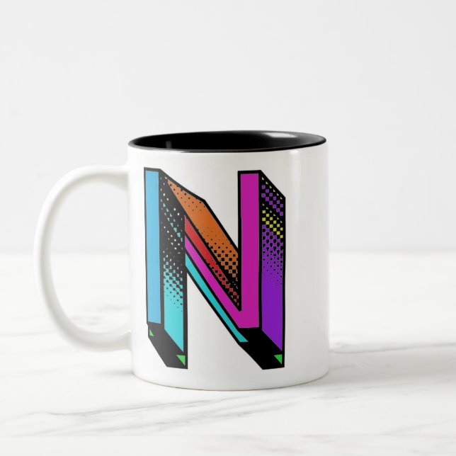 Personalizable Initial Letter N Mug (Left)