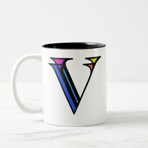 Personalizable Initial Letter V Mug