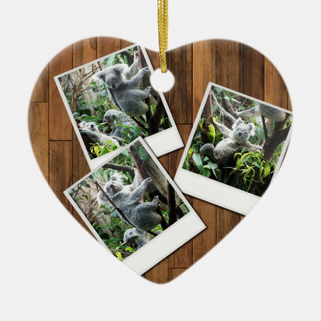 Personalizable Instant Multi Photo Frame Ceramic Ornament (Front)